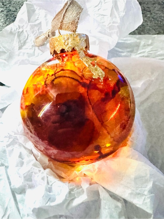Other - Alcohol Ink Autumn Amber Ornament